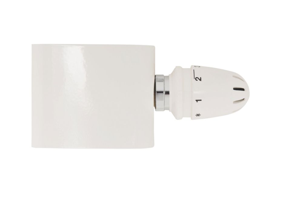 Image of Ximax Standard White Straight Thermostatic TRV 15mm x 1/2" 