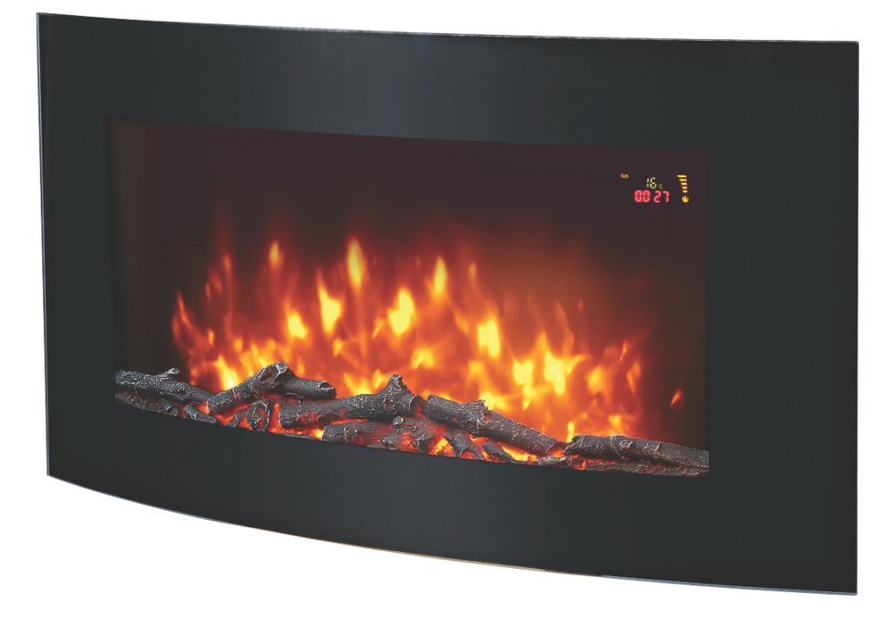 Image of EF830 Black Remote Control Wall-Mounted Electric Fire 1000mm x 500mm 