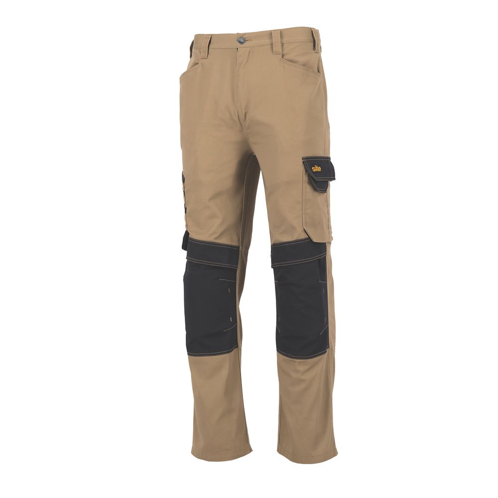 Image of Site Coppell Trousers Tan/Black 34" W 32" L 