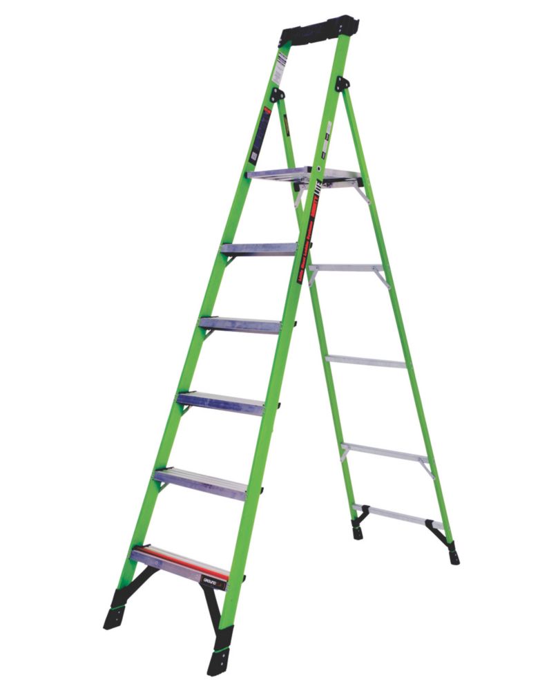 Image of Little Giant MightyLite Fibreglass & Aluminium 6-Treads Platform Stepladder 1.7m 
