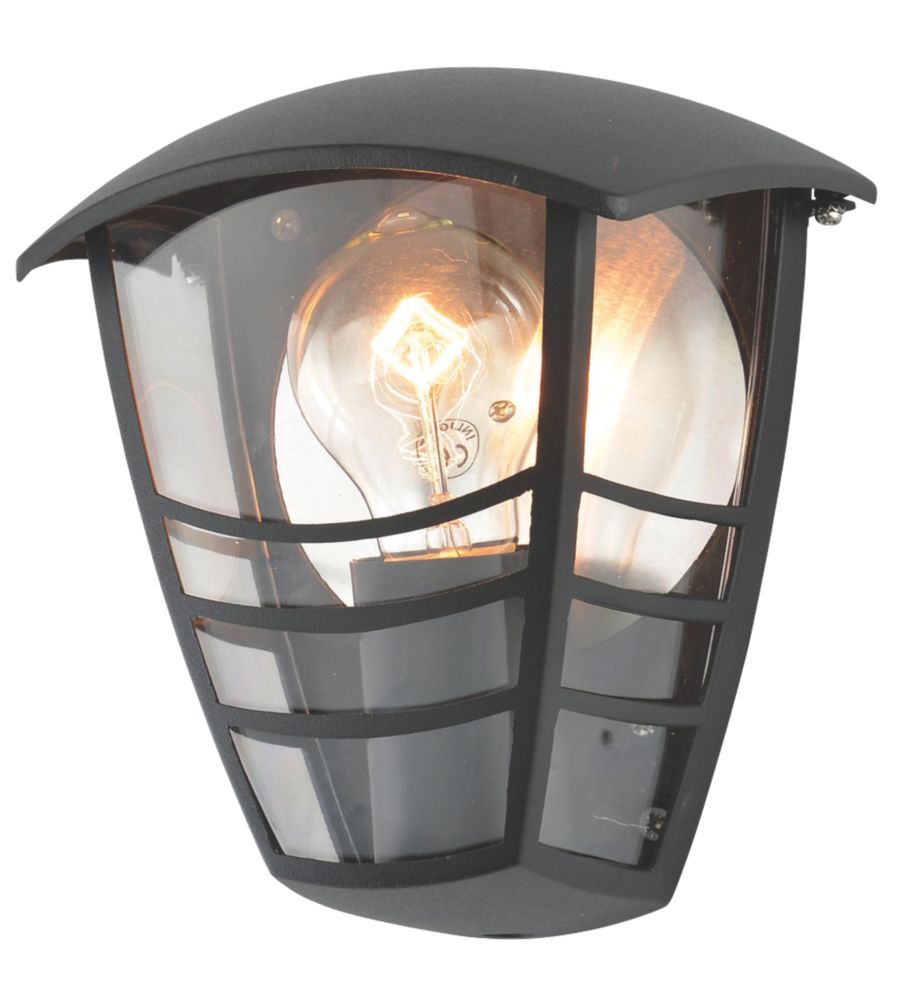 Image of Zinc Perdita Outdoor Half Wall Lantern Black 