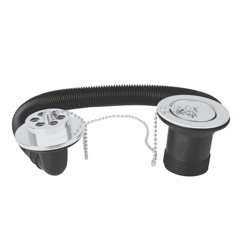 Image of Flomasta Bath Waste with Chrome Plug & Chain 16 1/4" 