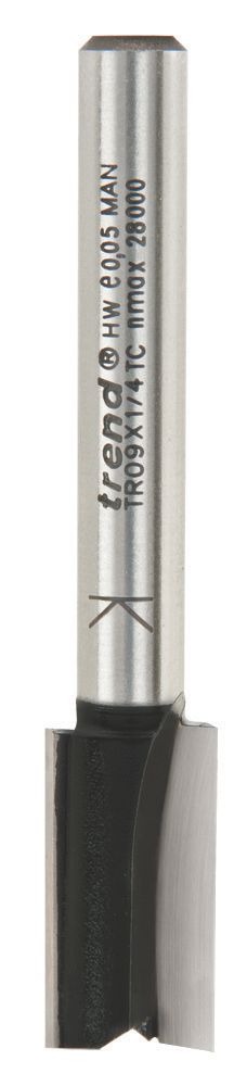 Image of Trend TR09X1/4TC 1/4" Shank Double-Flute Straight Cutter 10mm x 19mm 