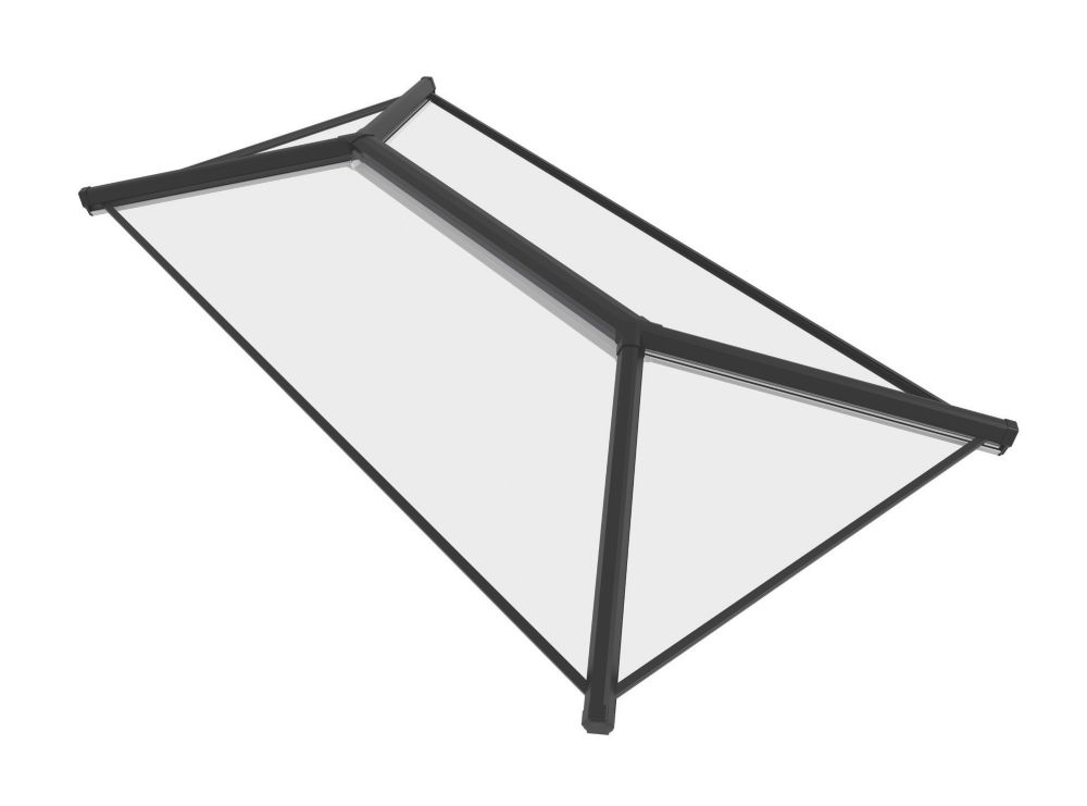 Image of Crystal Clear Lantern Roof Black 3000mm x 1500mm 