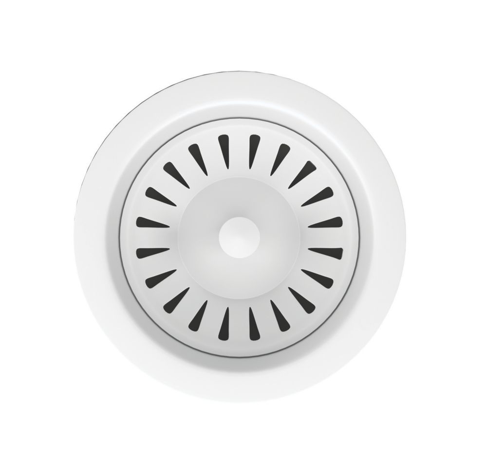 Image of ETAL Sink Strainer Waste with Overflow & Cover Plate Matt White 90mm 