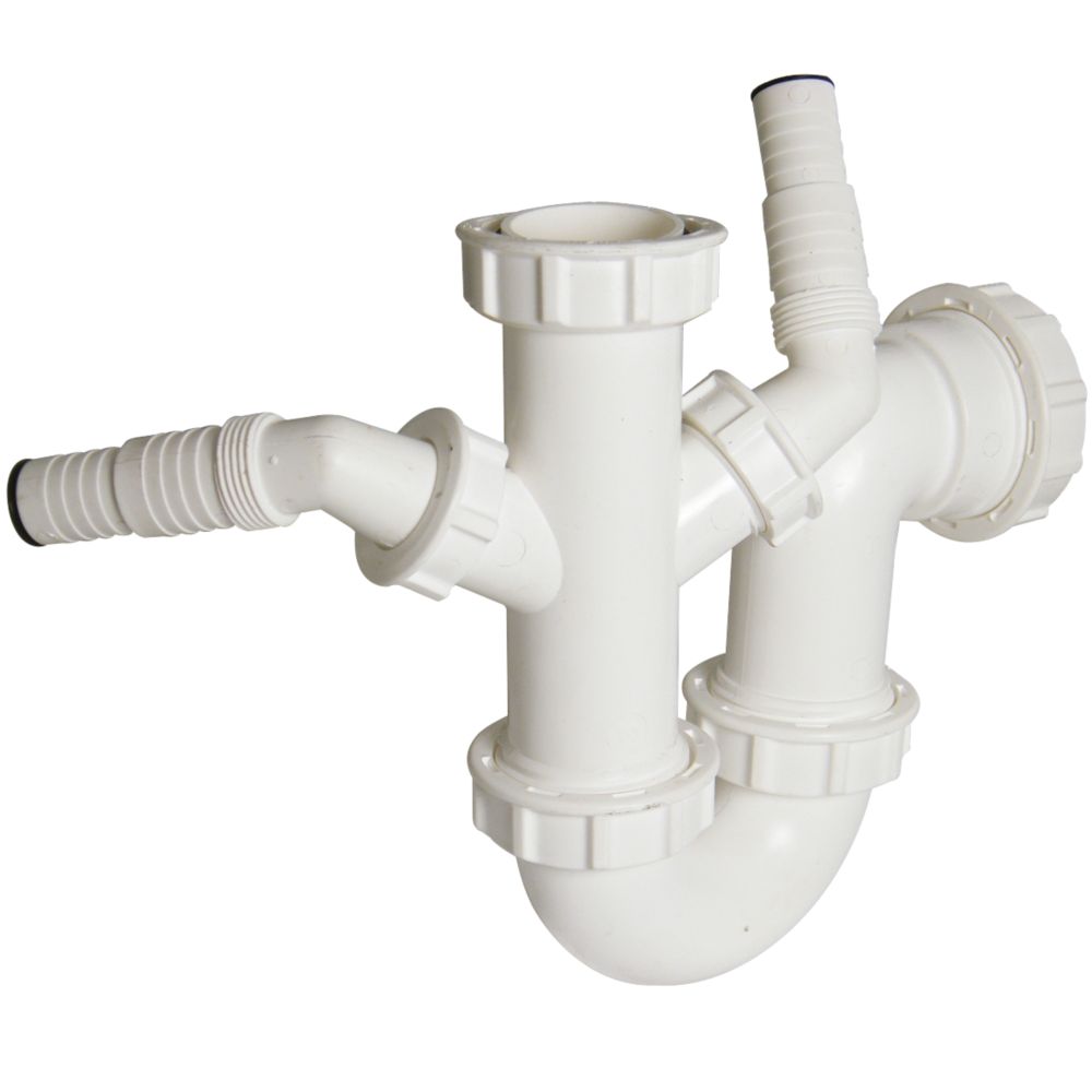 Image of FloPlast Dual Sink & Wash Trap White 40mm 