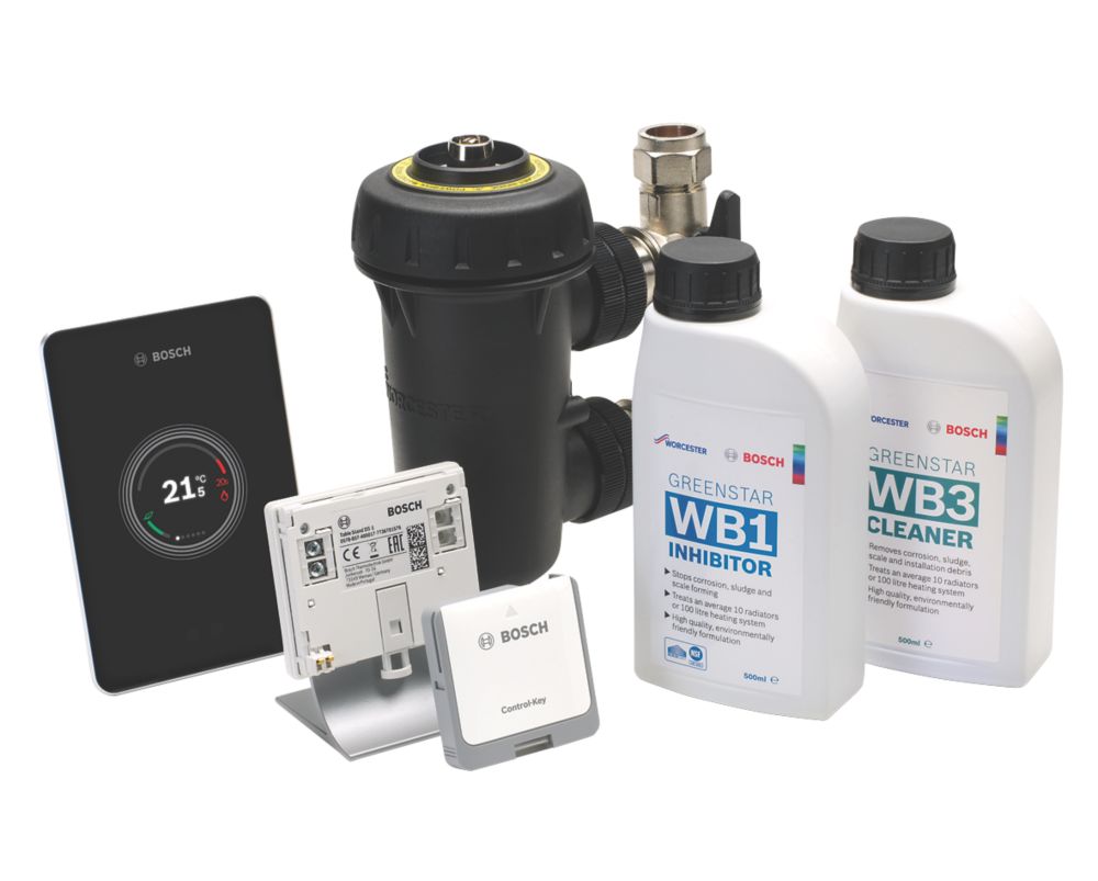 Image of Worcester Bosch Greenstar Easy Black RF Wired or Wireless Heating & Hot Water System Care Pack 