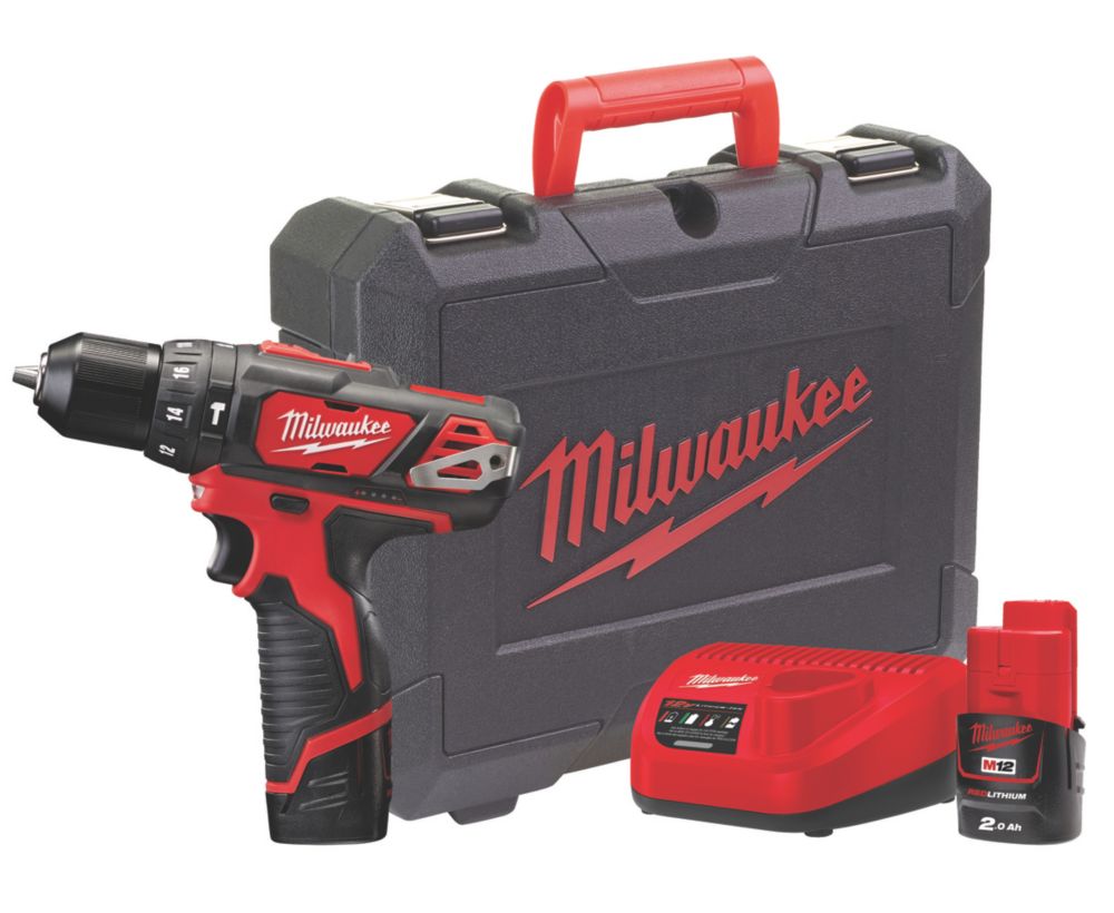 Image of Milwaukee M12 BPD-202C 12V 2 x 2.0Ah Li-Ion RedLithium Cordless Sub-Compact Percussion Drill 
