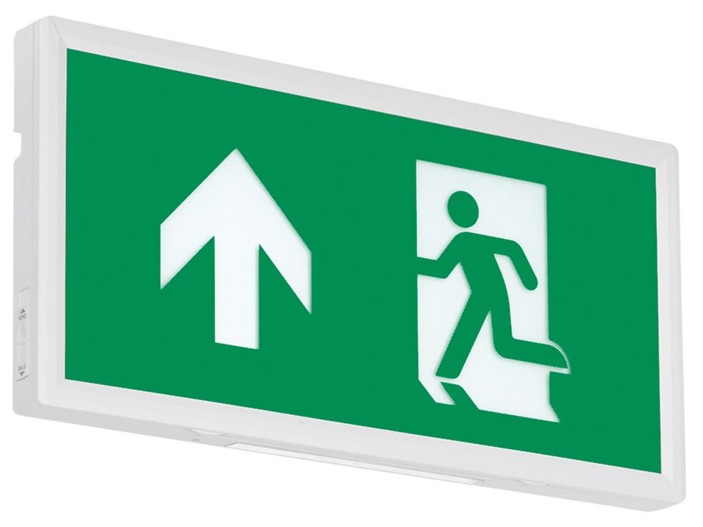 Image of Aurora Maintained or Non-Maintained Emergency LED Wall-Mounted Slim Exit Box with Up, Down, Left & Right Arrow 3W 42lm 