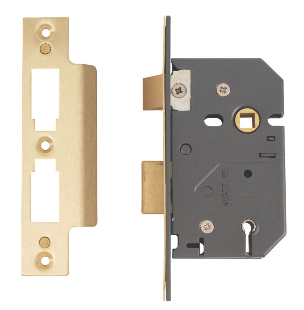 Image of Yale 5 Lever Polished Brass 5-Lever Mortice Sashlock 64mm Case - 45mm Backset 
