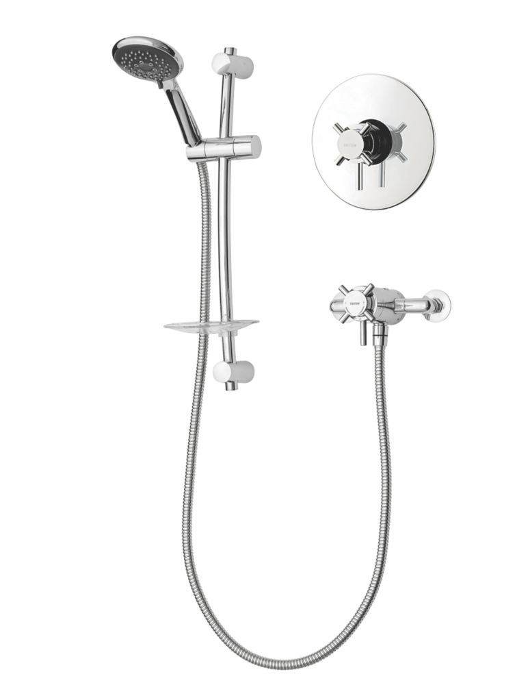 Image of Triton Vitino Mini Rear-Fed Concealed/Exposed Chrome Thermostatic Mixer Shower 