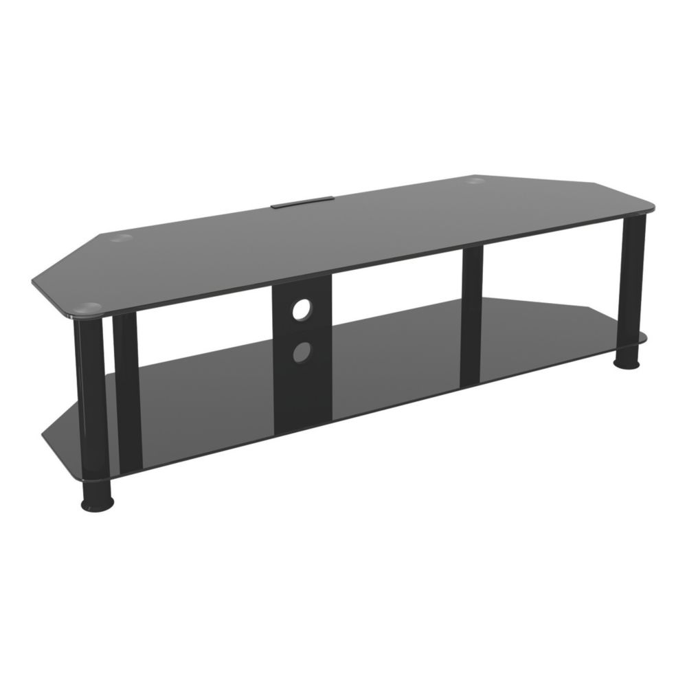 Image of AVF SDC1400CMBB TV Stand Black Body / Black Glass 