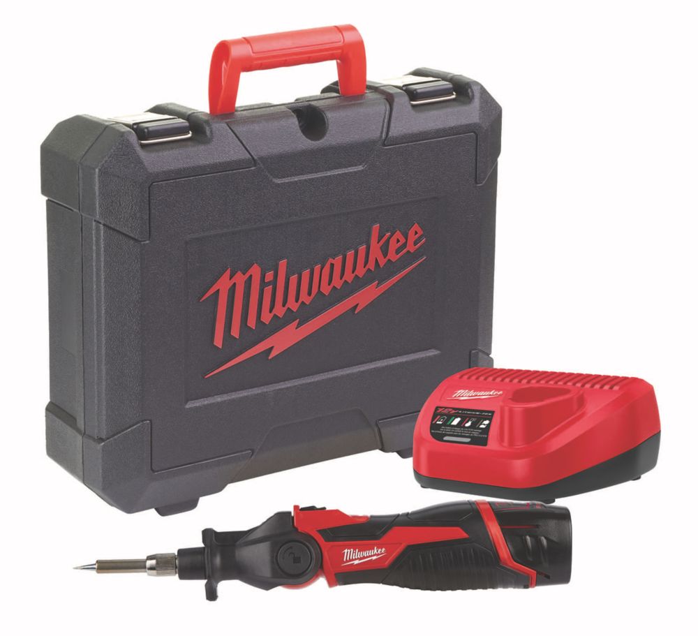 Image of Milwaukee M12 SI-201C 12V 1 x 2.0Ah Li-Ion RedLithium Cordless Soldering Iron 