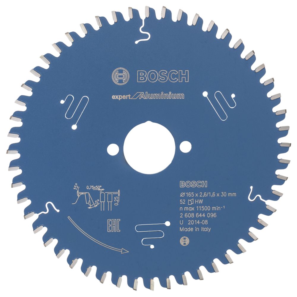 Image of Bosch Expert Aluminium Circular Saw Blade 165mm x 30mm 52T 