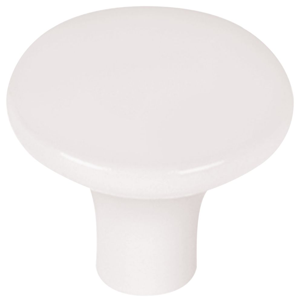 Image of Decorative Round Cabinet Knobs White 30mm 6 Pack 