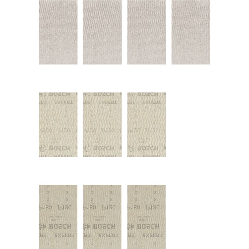 Image of Bosch Expert M480 Sanding Net Mesh 133mm x 80mm 80 / 120 / 180 Grit 10 Pack 