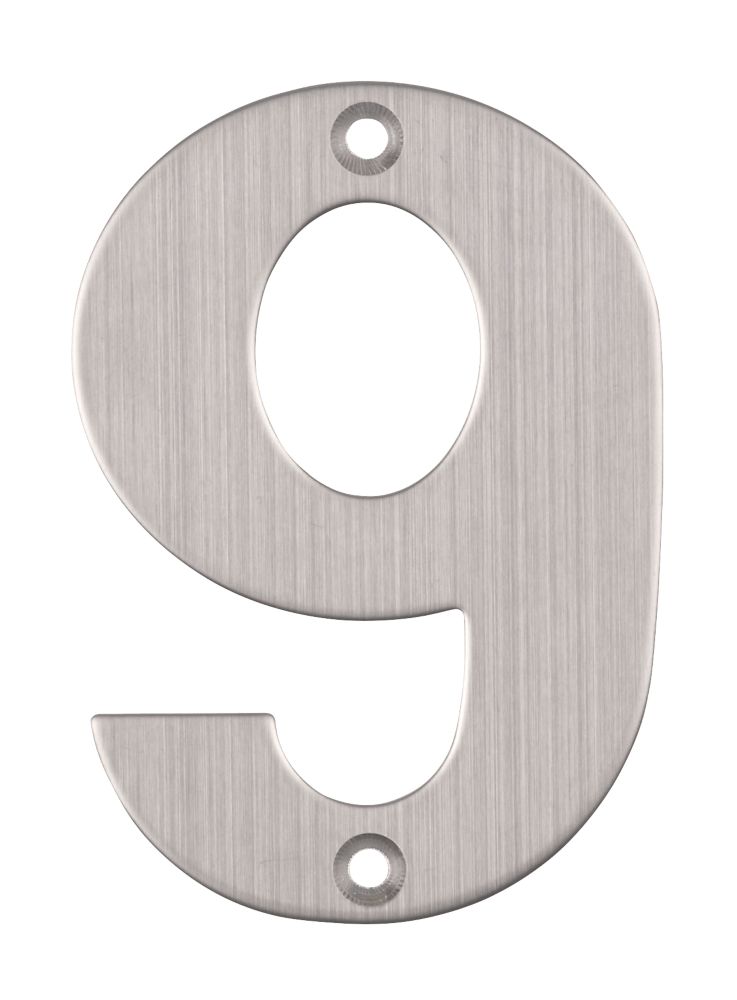 Image of Eclipse Door Numeral 9 Satin Stainless Steel 102mm 
