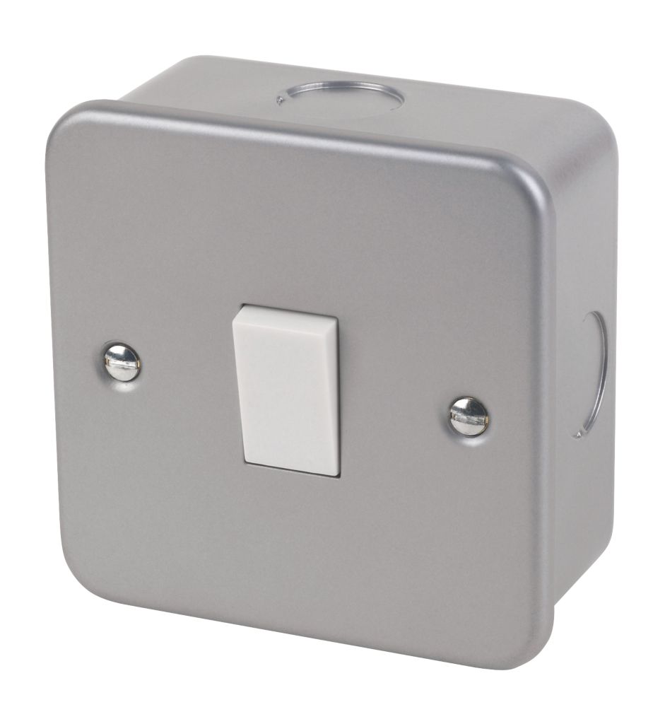 Image of 10AX 1-Gang 2-Way Metal Clad Switch with White Inserts 