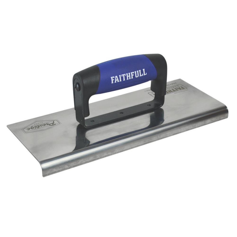 Image of Faithfull Prestige External Curved Edging Trowel 10" x 4" 