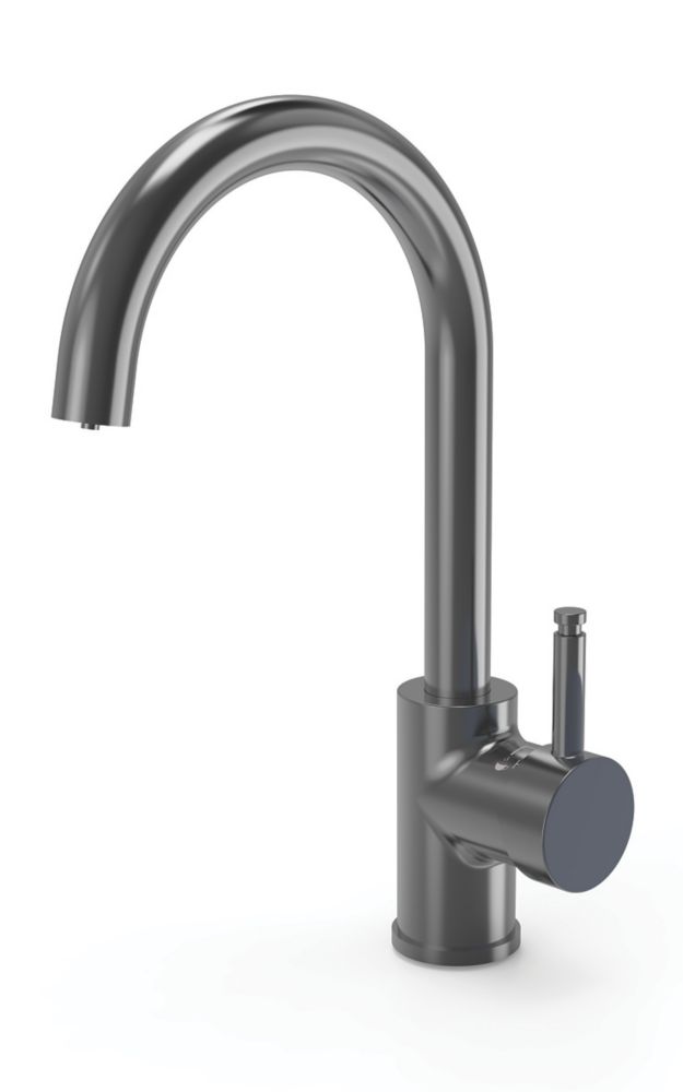 Image of ETAL Single Lever 3-in-1 Hot Water Kitchen Tap Gun Metal 