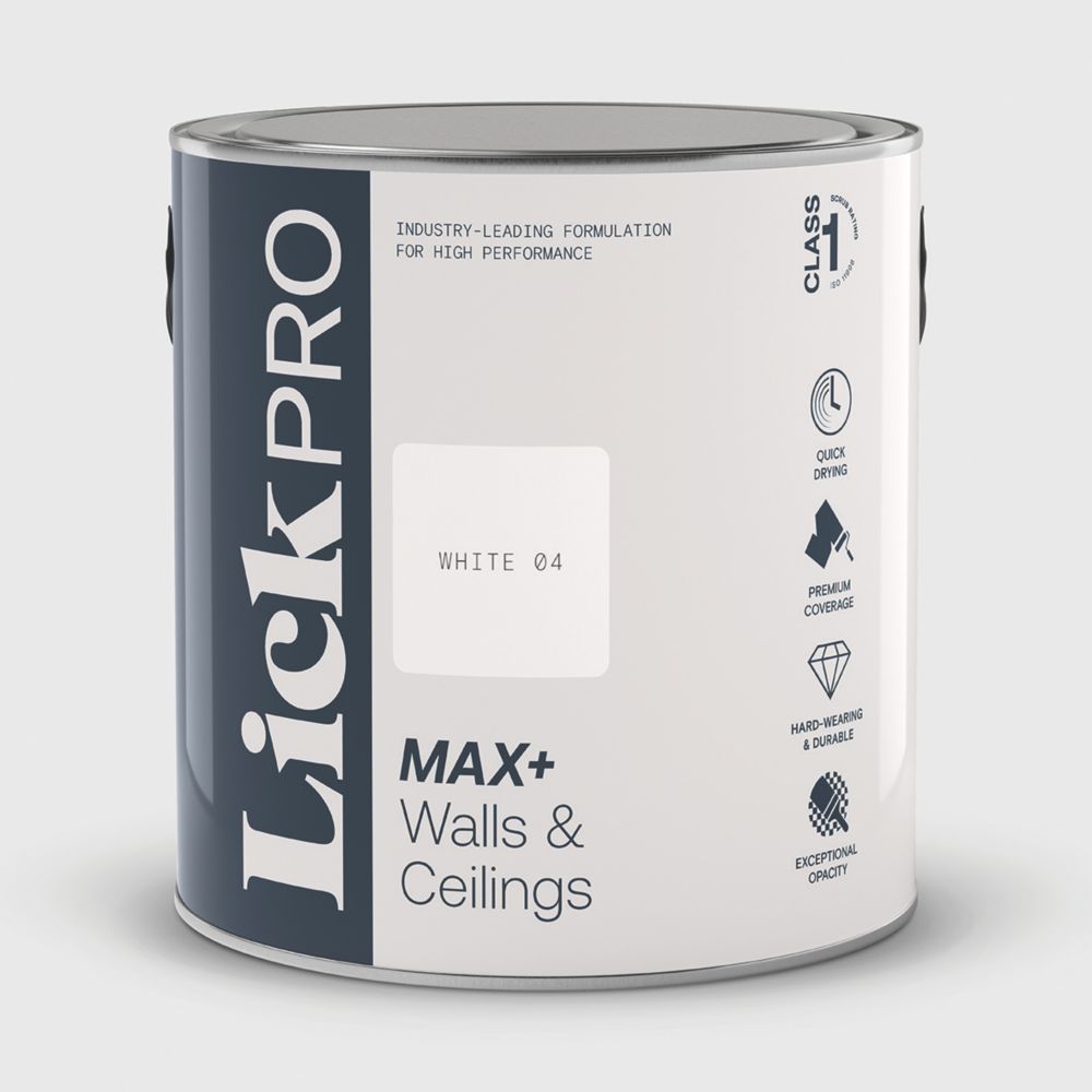 Image of LickPro Matt White 04 Emulsion Paint 2.5Ltr 