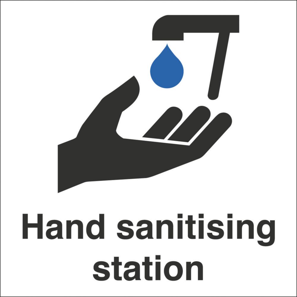 Image of 'Hand Sanitising Station' Sign 200mm x 200mm 10 Pack 