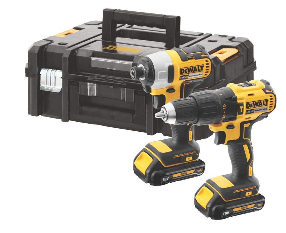 Image of DeWalt DCK2060L2T-SFGB 18V 2 x 3.0Ah Li-Ion XR Brushless Cordless Twin Pack 