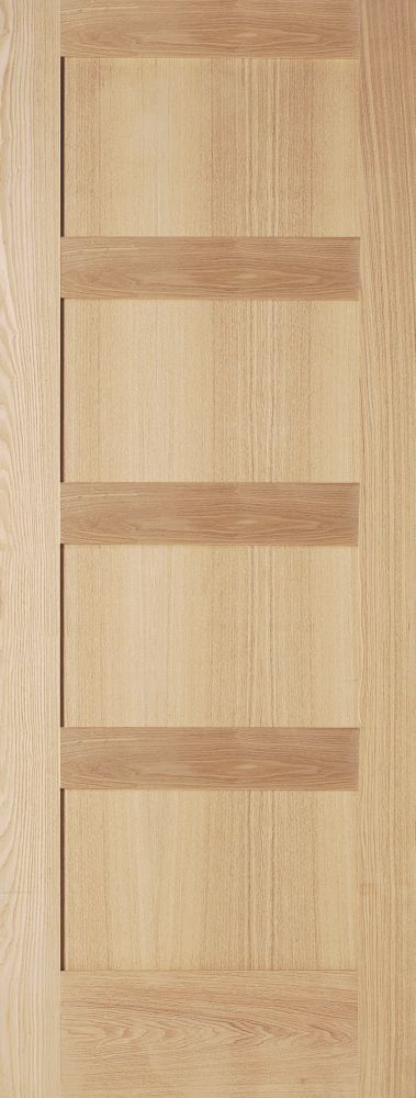 Image of Jeld-Wen Unfinished Oak Veneer Wooden 4-Panel Shaker Internal Door 1981mm x 610mm 