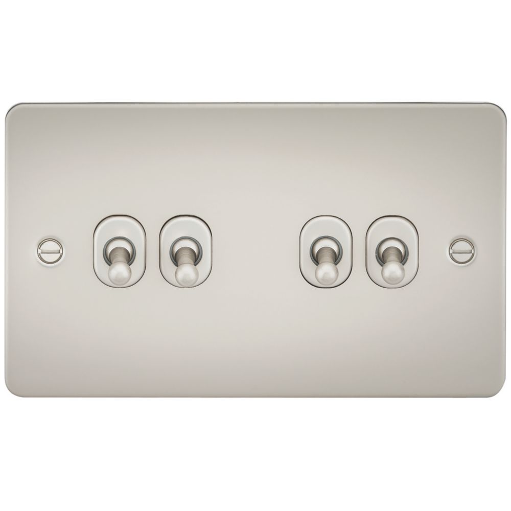 Image of Knightsbridge 10AX 4-Gang 2-Way Light Switch Pearl 