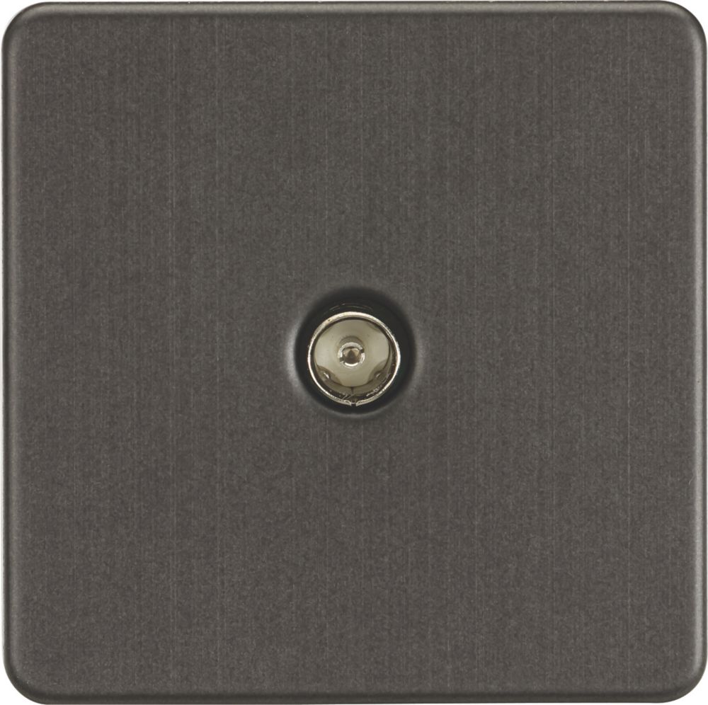 Image of Knightsbridge 1-Gang Coaxial TV Socket Smoked Bronze 