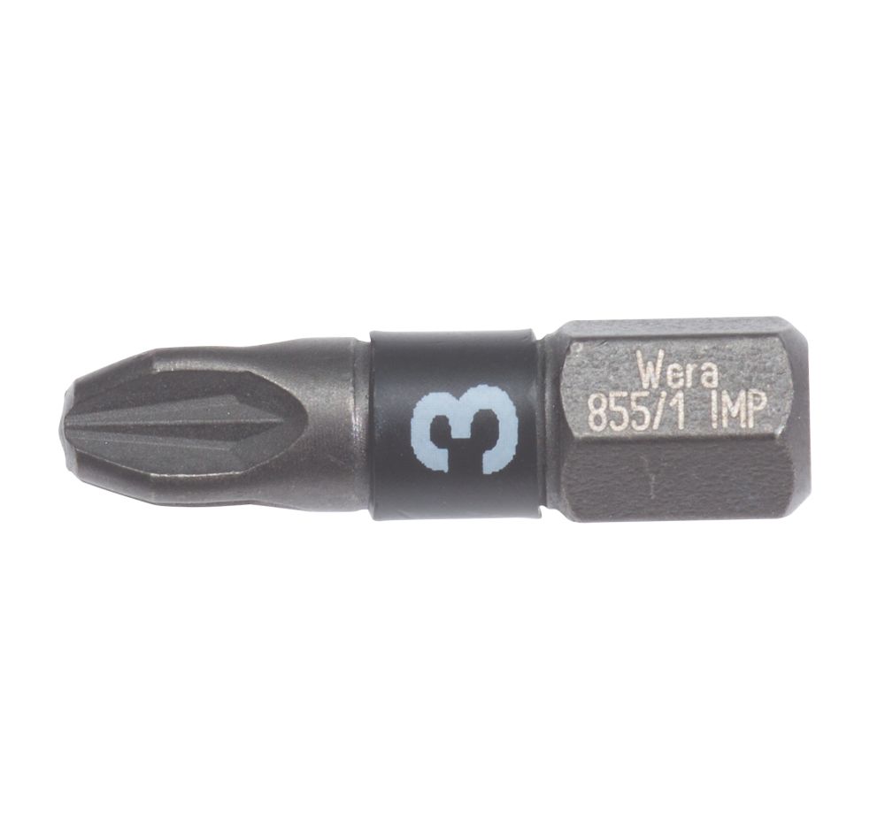 Image of Wera Impaktor 855/1 1/4" 25mm Hex Shank PZ3 TriTorsion Diamond Coated Bit 