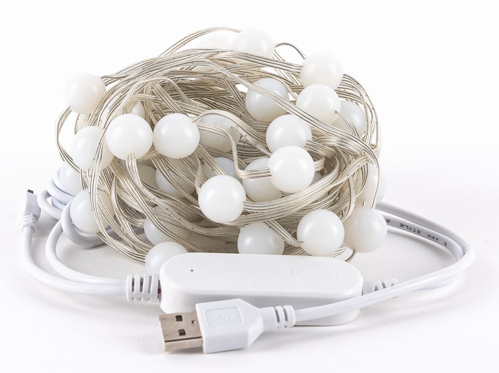 Image of TCP 10m Outdoor LED Bobble RGB Bluetooth String Lights 4W 56lm 