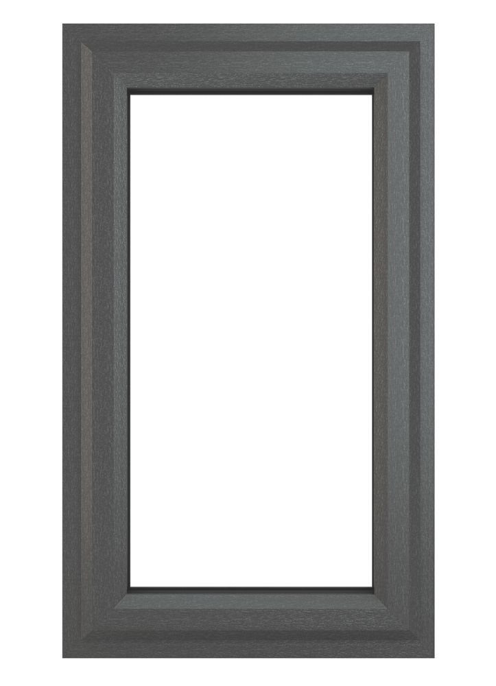Image of Crystal Right-Hand Opening Clear Triple-Glazed Casement Anthracite on White uPVC Window 610mm x 820mm 