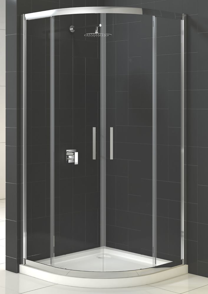 Image of Triton Fast Fix Framed Offset Quadrant 2-Door Shower Enclosure Non-Handed Chrome 1000mm x 800mm x 1900mm 