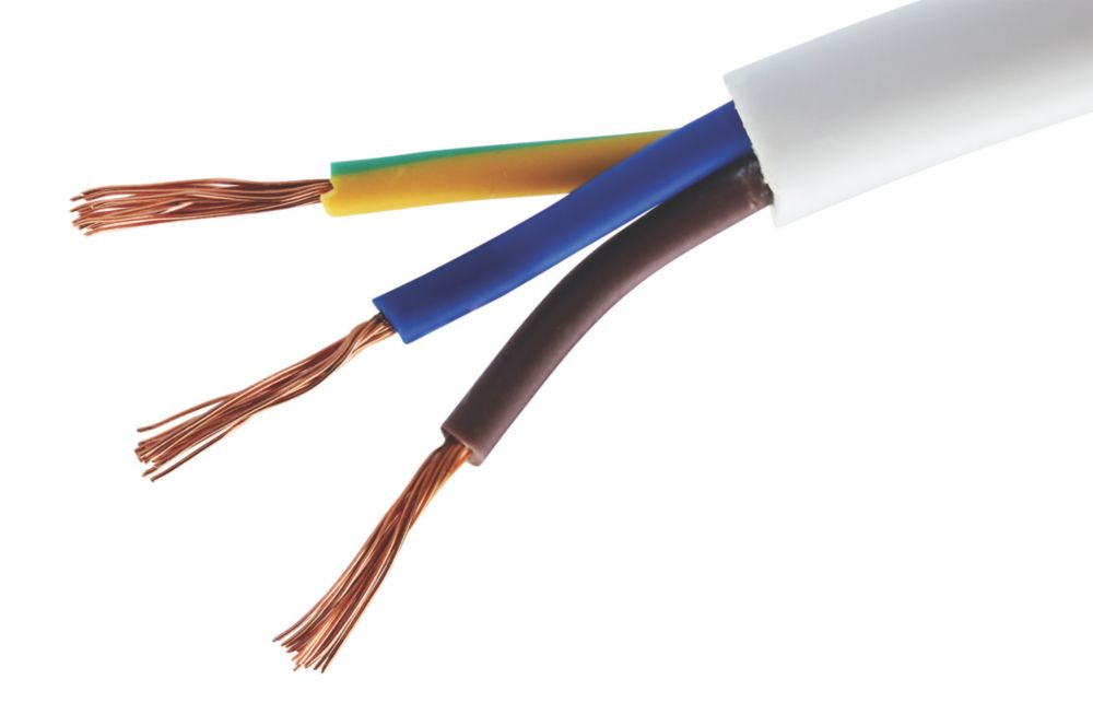 Image of Time 3093Y White 3-Core 1mmÂ² Heat Resistant Cable 25m Drum 