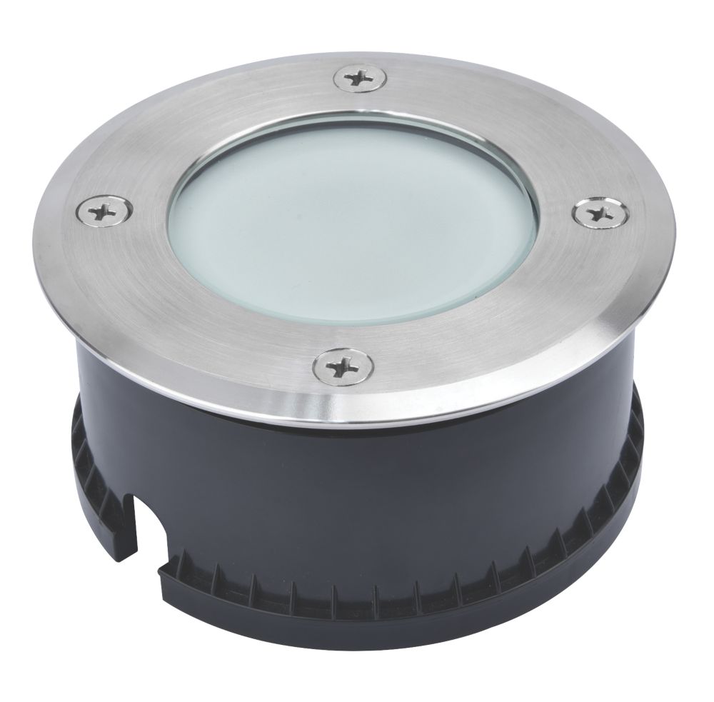 Image of LAP Flax 110mm Outdoor LED Ground Light Silver 6.8W 500lm 