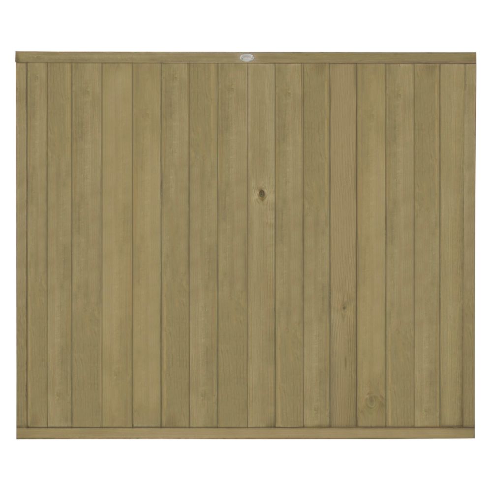 Image of Forest VTGP5PK5HD Vertical Tongue & Groove Fence Panels Natural Timber 6' x 5' Pack of 5 