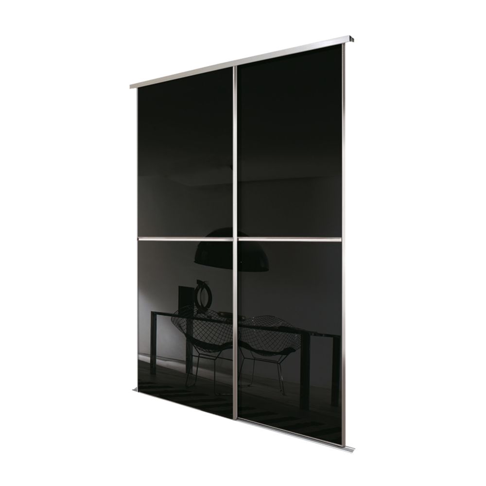 Image of Spacepro Minimalist 3-Door Sliding Wardrobe Door Kit Silver Frame Mirror Panel 2718mm x 2260mm 