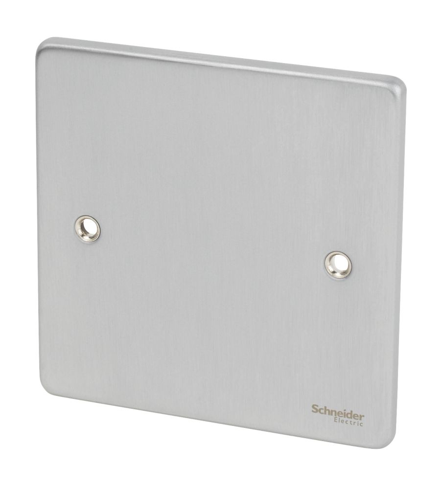 Image of Schneider Electric Ultimate Low Profile 1-Gang Blanking Plate Brushed Chrome 