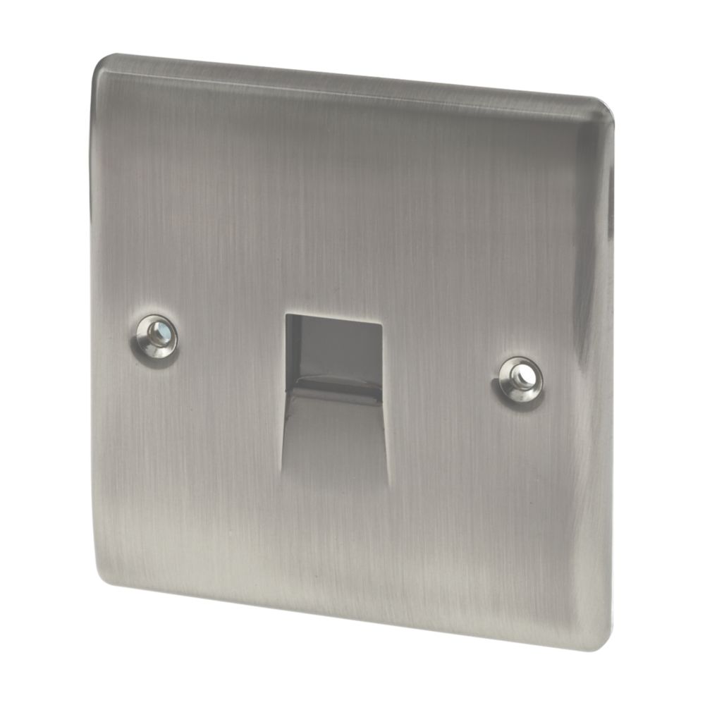 Image of British General Nexus Metal Slave Telephone Socket Brushed Iridium 