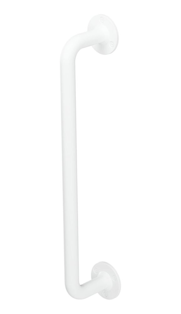 Image of Rothley Angled Household Steel Grab Rail Matt White 457mm 