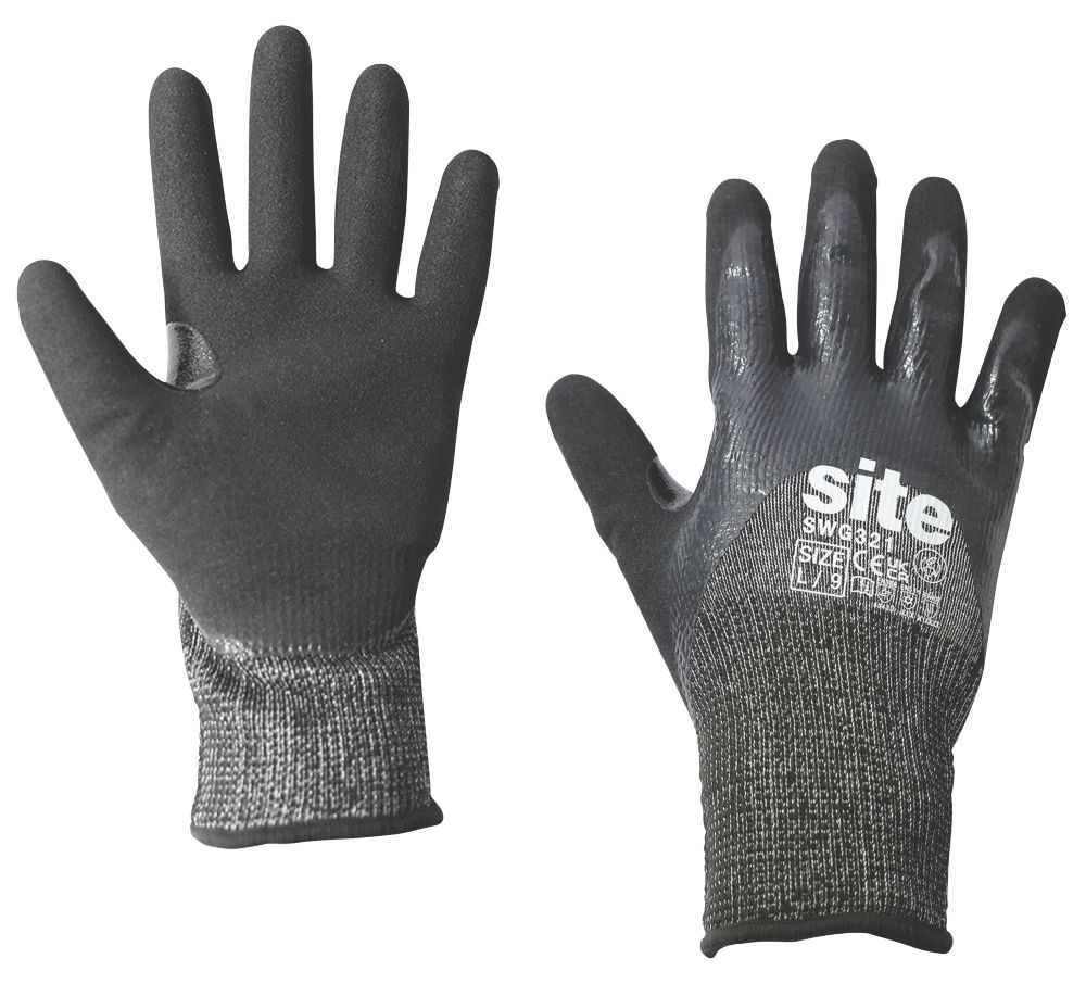 Image of Site SWG321 Thermal Cut Resistant Gloves Grey/Black Large 