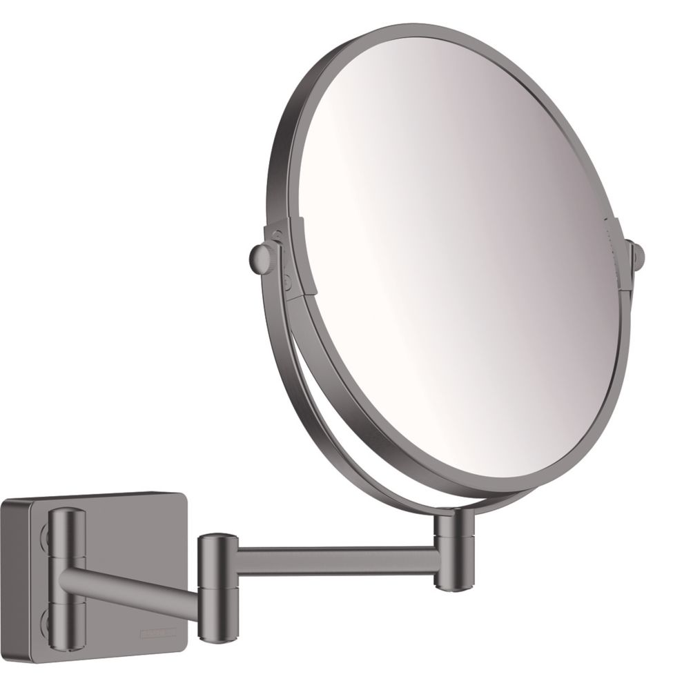 Image of Hansgrohe AddStoris Shaving Mirror Brushed Black Chrome 208mm x 344mm x 283mm 