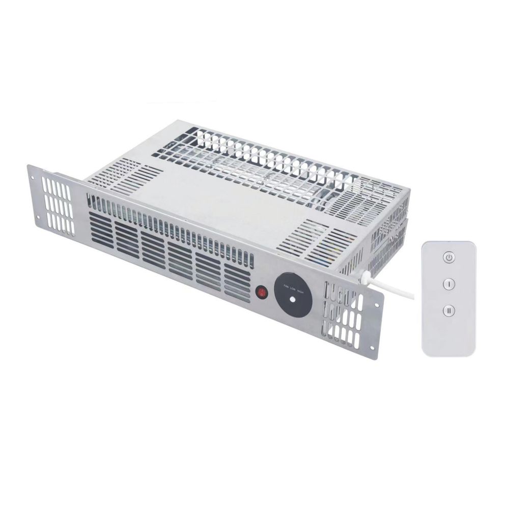 Image of TCP Plinth-Mounted Fan Heater with Remote Silver 2kW 500mm x 100mm 