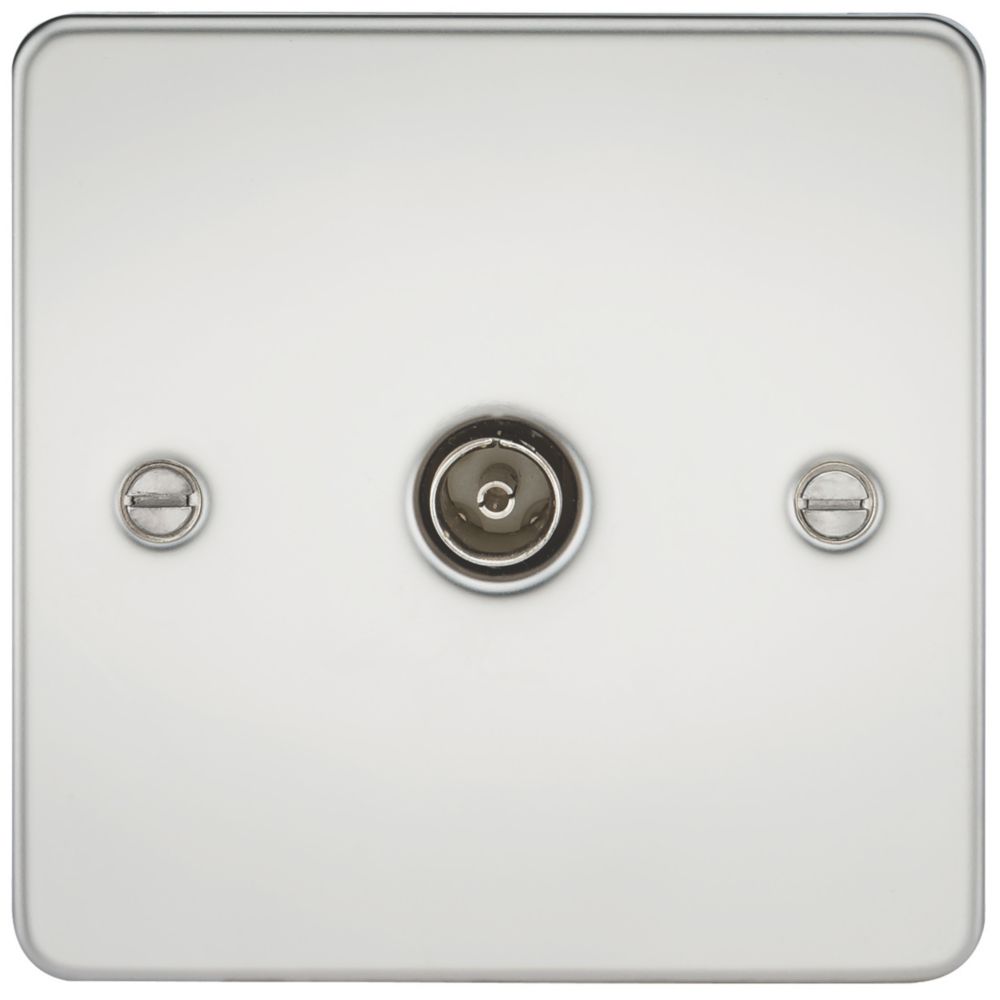 Image of Knightsbridge 1-Gang Coaxial TV Socket Polished Chrome 