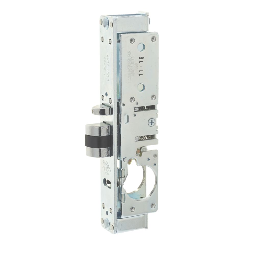 Image of Adams Rite Satin Chrome Round Screw-In Deadlatch 44mm Case - 28mm Backset 