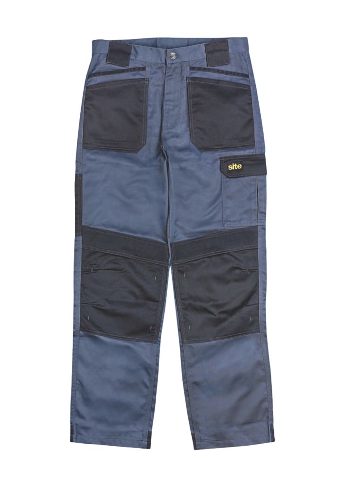 Image of Site Harrier Work Trousers Grey / Black 36" W 32" L 