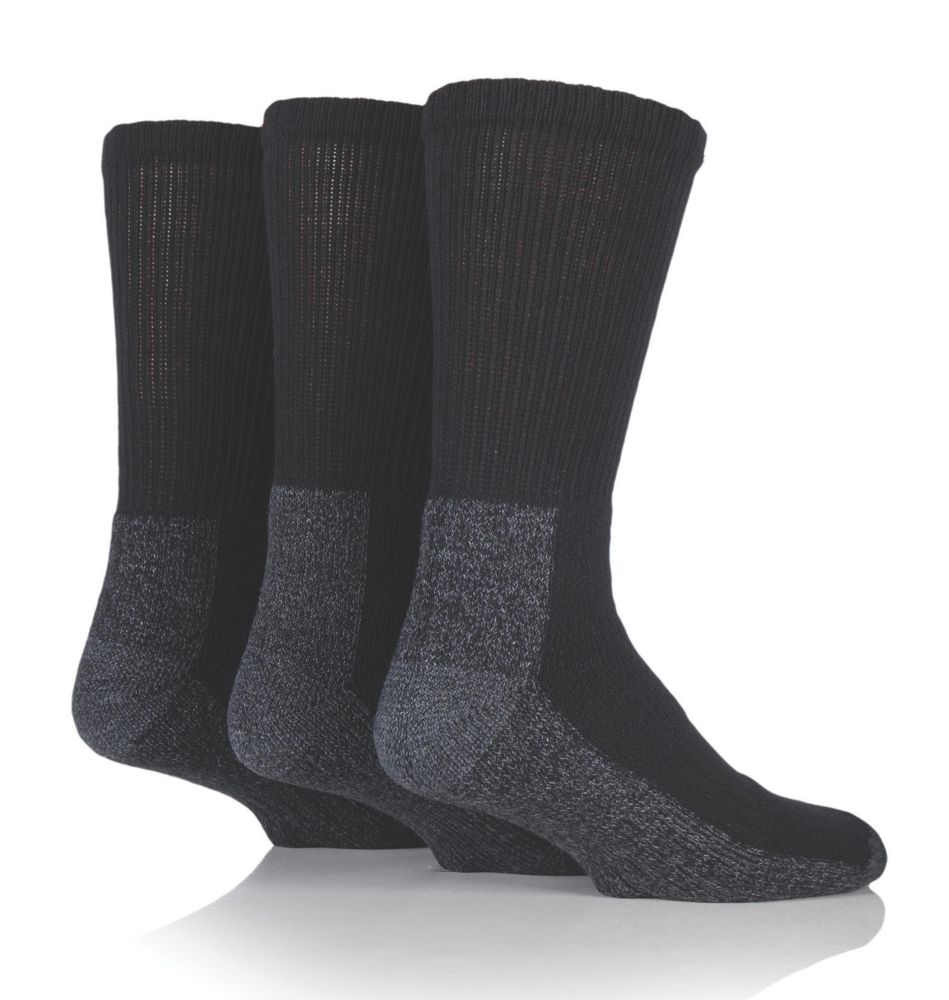 Image of SockShop Heavy Duty Safety Boot Socks Black Size 6-11 3 Pairs 