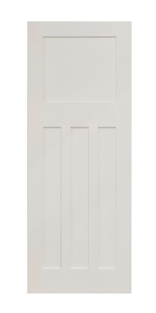 Image of Primed White Wooden 4-Panel Shaker Internal Edwardian-Style Door 1981mm x 610mm 