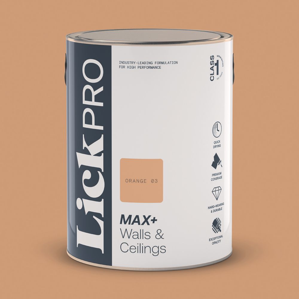 Image of LickPro Matt Orange 03 Emulsion Paint 5Ltr 
